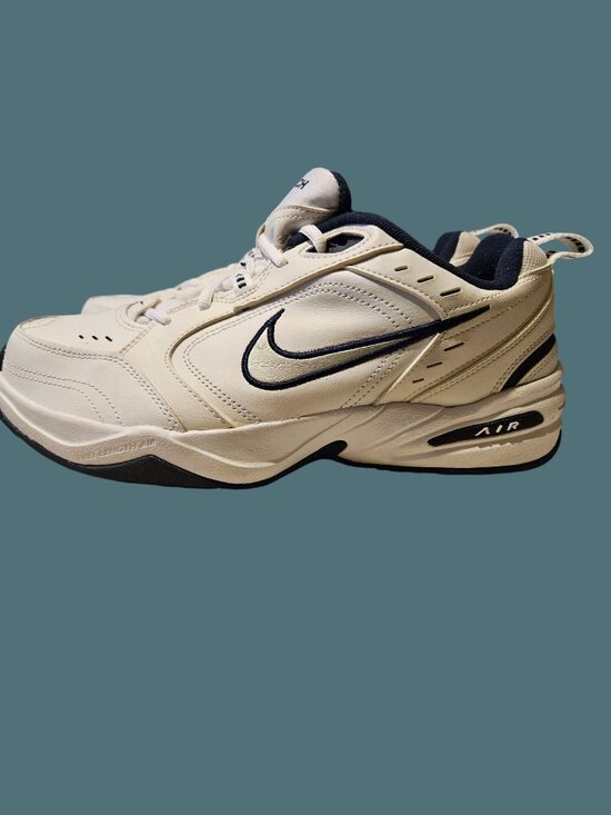 Nike Air Monarch IV White/Midnight Navy Sneakers Men Size 9.5 \
